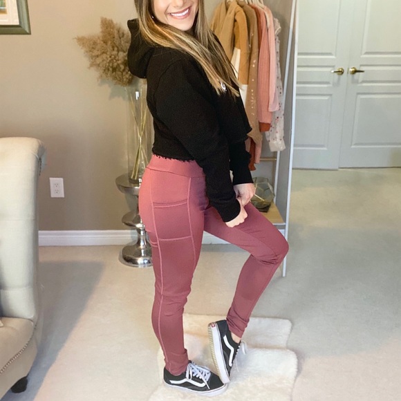 Mauve scrunch back leggings - Picture 2 of 5